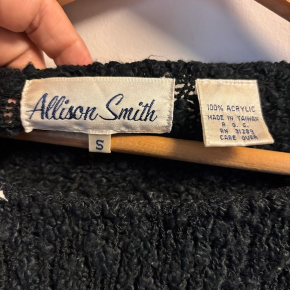 Vintage Allison Smith Black Textured Sweater - Picture 5 of 5